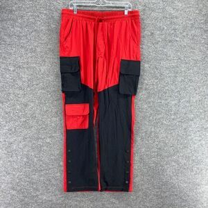 New Rue21 Activewear Track Pants Women M Medium Red Drawstring High Rise Pockets
